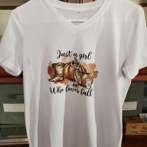 Hand Sublimated Tee- Girl Who Loves Fall